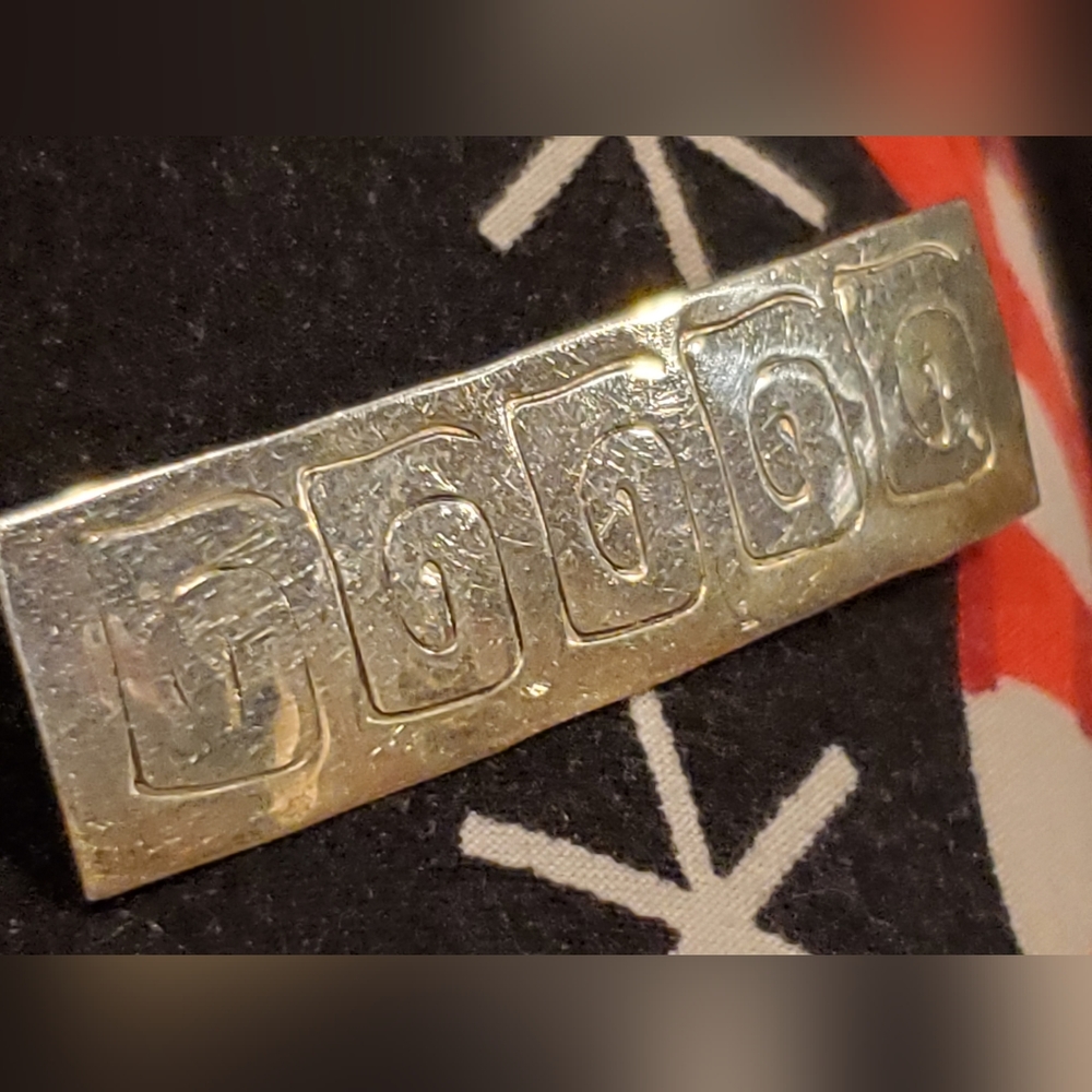 Vintage Navajo Handmade Pin Brooch signed AH Sterling Silver beauty